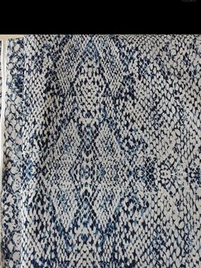Light Blue & White Patterned Fabric-Polyester 5+ Yds